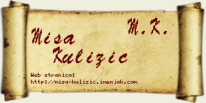 Miša Kulizić vizit kartica
